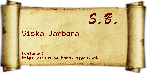 Siska Barbara névjegykártya